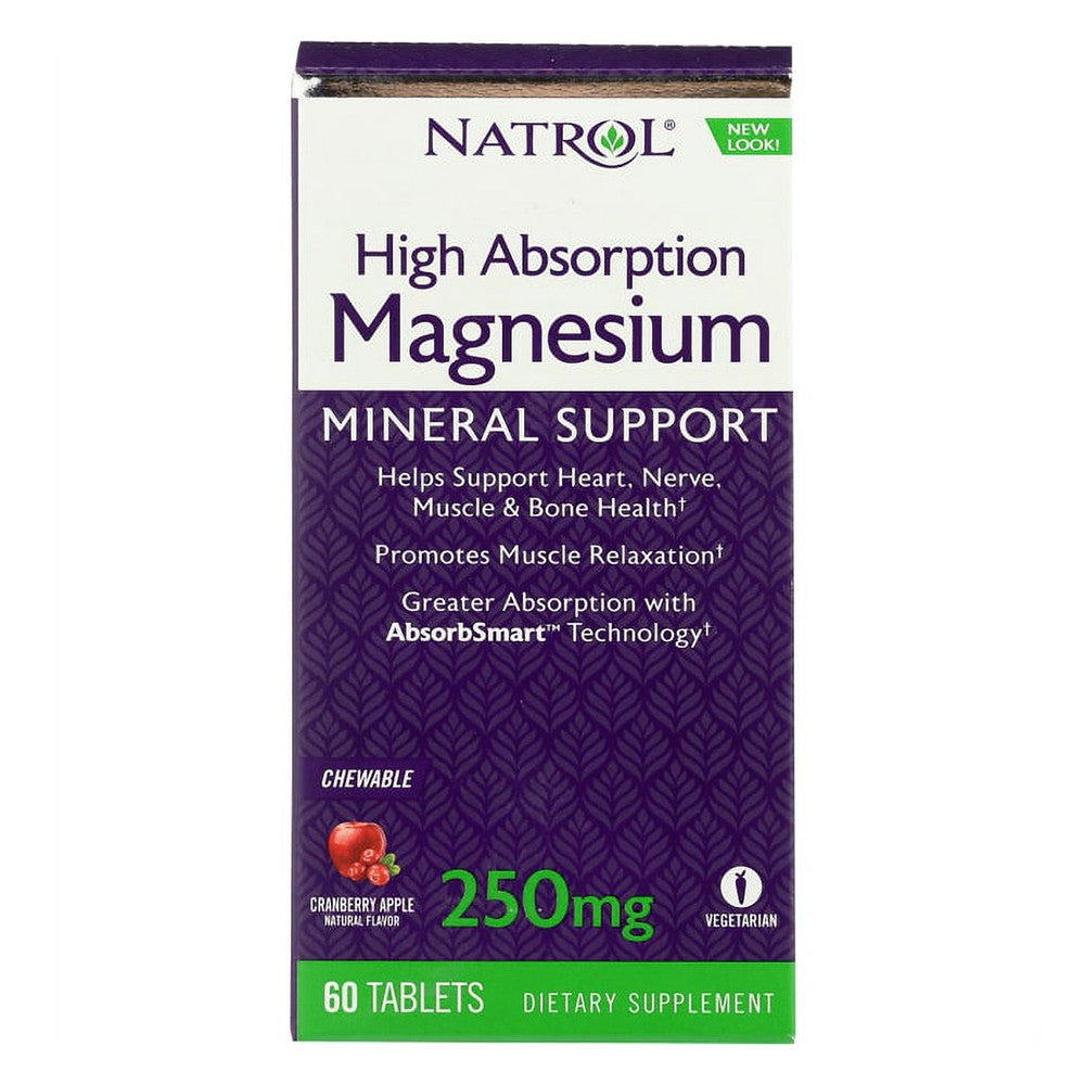 Natrol High Absorption Magnesium Chew Tablets, 60 Ea